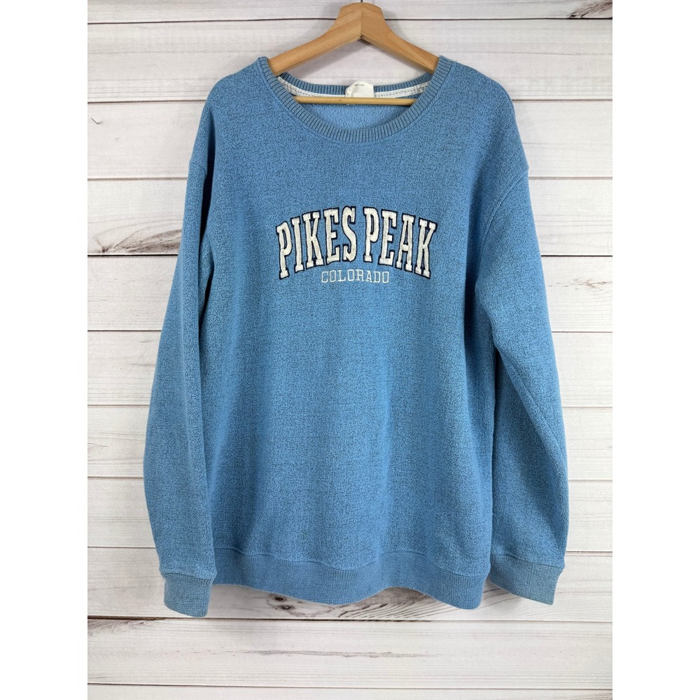 Pacific‎ & Co Pikes Peak Colorado Sweatshirt Blue Crew Neck Pullover XL